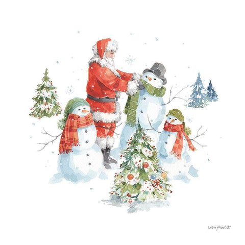 Welcoming Santa 06 Black Ornate Wood Framed Art Print with Double Matting by Audit, Lisa