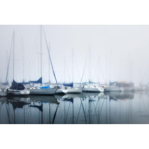 Blue Sails White Modern Wood Framed Art Print by Head, Danny