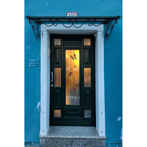 Burano Door I White Modern Wood Framed Art Print by Head, Danny