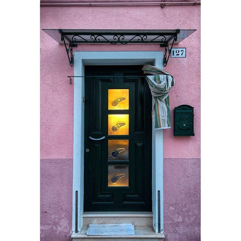 Burano Door II Black Modern Wood Framed Art Print by Head, Danny