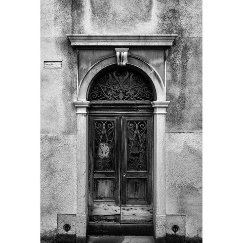 Venetian Door BW Black Modern Wood Framed Art Print by Head, Danny