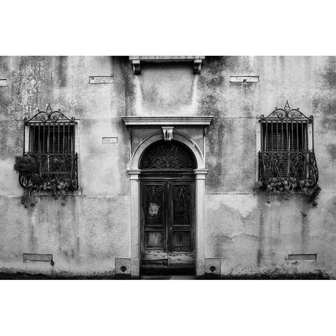 Venetian Wall BW Black Modern Wood Framed Art Print by Head, Danny