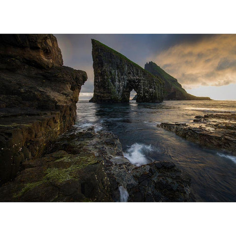 Drangamir III Black Modern Wood Framed Art Print with Double Matting by Head, Danny