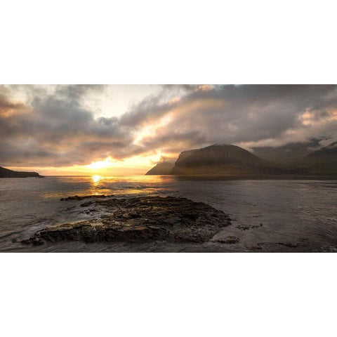 Midnight Sun Black Modern Wood Framed Art Print with Double Matting by Head, Danny