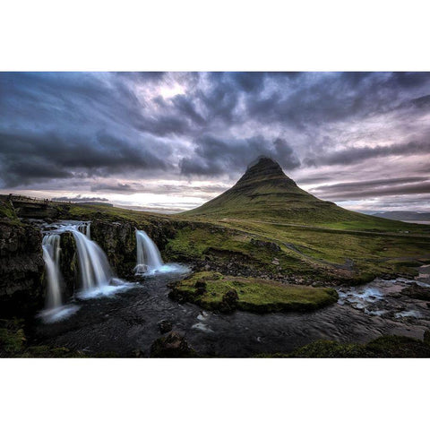The Falls Black Modern Wood Framed Art Print with Double Matting by Head, Danny