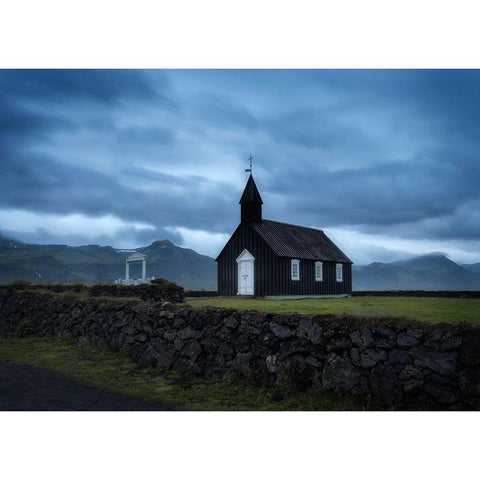 Black Church II White Modern Wood Framed Art Print by Head, Danny
