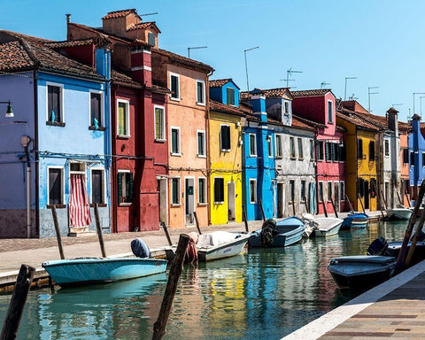 Waking Burano Black Ornate Wood Framed Art Print with Double Matting by Head, Danny