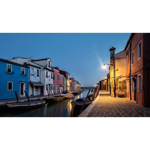 Waking Burano Gold Ornate Wood Framed Art Print with Double Matting by Head, Danny