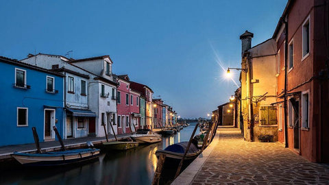Waking Burano Black Ornate Wood Framed Art Print with Double Matting by Head, Danny