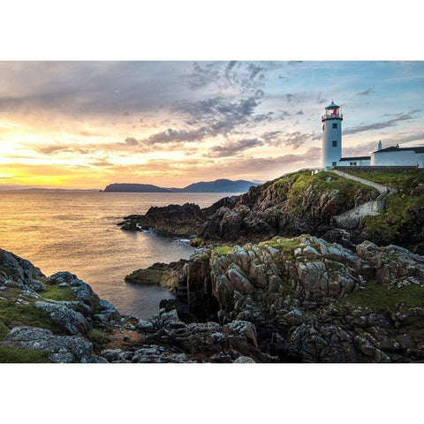 Irish Morning III Black Modern Wood Framed Art Print with Double Matting by Head, Danny