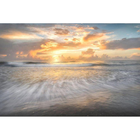 Coastal Sunrise I White Modern Wood Framed Art Print by Head, Danny