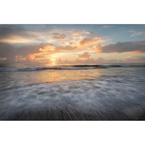 Coastal Sunrise II Gold Ornate Wood Framed Art Print with Double Matting by Head, Danny