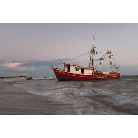 Run Aground II Black Modern Wood Framed Art Print with Double Matting by Head, Danny