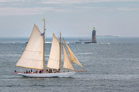 Smooth Sailing Black Ornate Wood Framed Art Print with Double Matting by Head, Danny