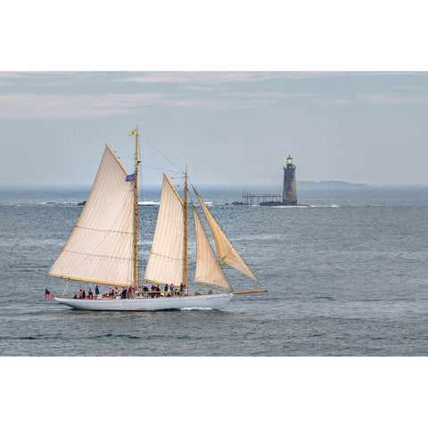 Smooth Sailing Black Modern Wood Framed Art Print with Double Matting by Head, Danny