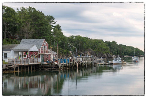 Remote Harbor White Modern Wood Framed Art Print with Double Matting by Head, Danny