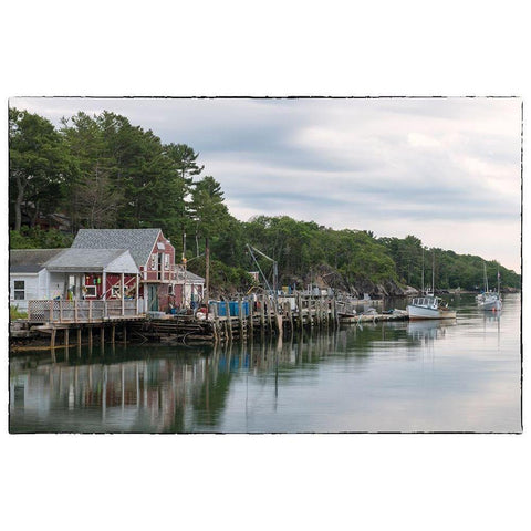 Remote Harbor Black Modern Wood Framed Art Print by Head, Danny