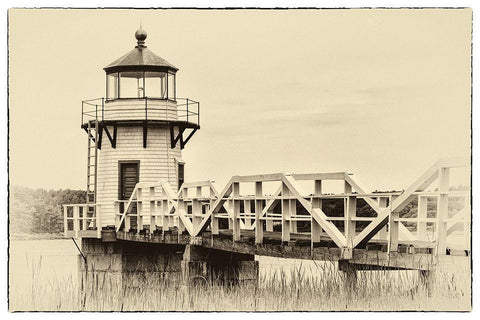 Lighthouse Postcard IV White Modern Wood Framed Art Print with Double Matting by Head, Danny