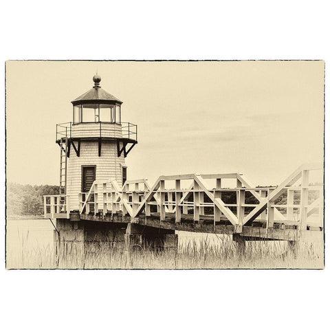 Lighthouse Postcard IV Gold Ornate Wood Framed Art Print with Double Matting by Head, Danny