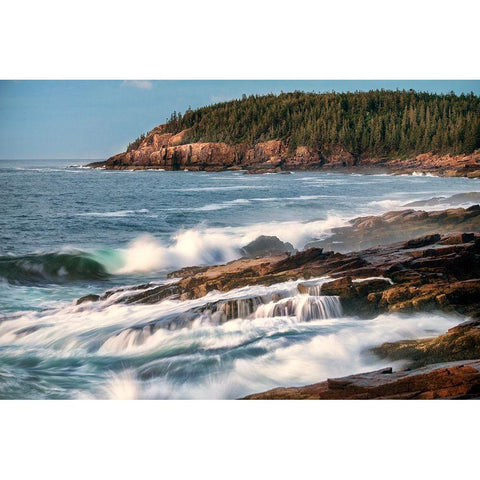 Sunrise at Otter Cliffs Black Modern Wood Framed Art Print by Head, Danny