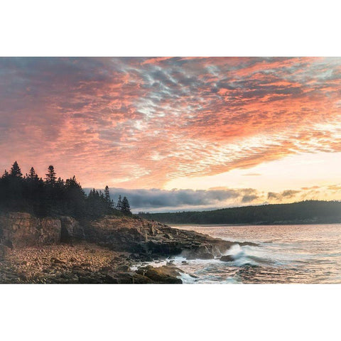 Coastal Sunrise I Black Modern Wood Framed Art Print with Double Matting by Head, Danny