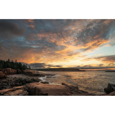 Coastal Sunrise III Black Modern Wood Framed Art Print with Double Matting by Head, Danny