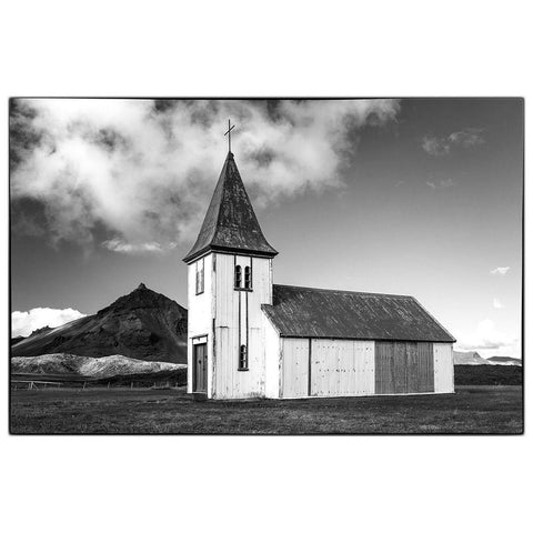 Church by the Sea III Black Modern Wood Framed Art Print with Double Matting by Head, Danny