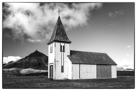 Church by the Sea III White Modern Wood Framed Art Print with Double Matting by Head, Danny