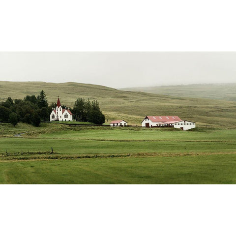 Highland Farm White Modern Wood Framed Art Print by Head, Danny