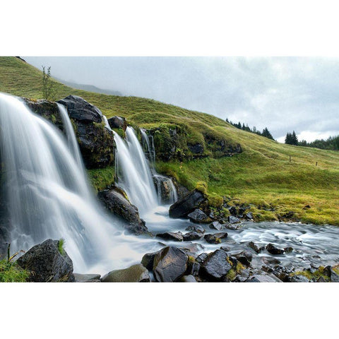 Close to the Falls Black Modern Wood Framed Art Print by Head, Danny