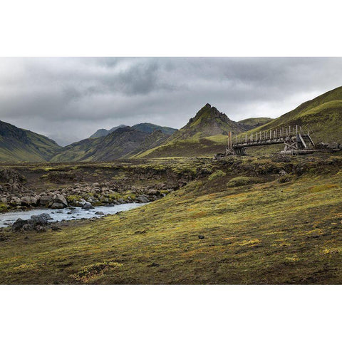 Hikers Bridge I Gold Ornate Wood Framed Art Print with Double Matting by Head, Danny