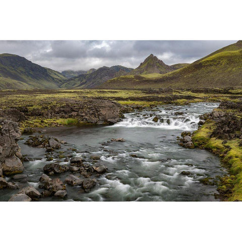 Highland Stream White Modern Wood Framed Art Print by Head, Danny