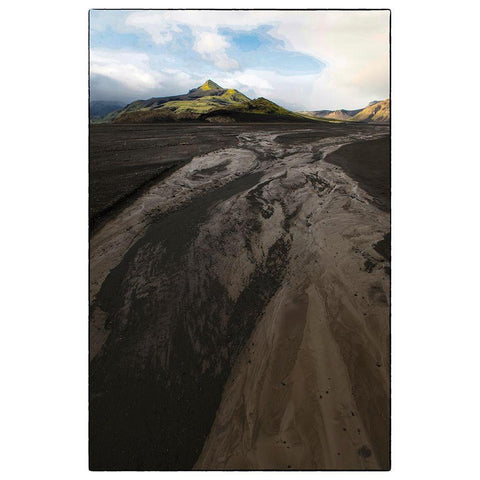 Stream Patterns I Black Modern Wood Framed Art Print with Double Matting by Head, Danny