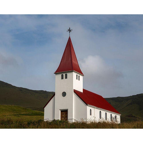 Church at Vik I Black Modern Wood Framed Art Print by Head, Danny