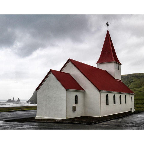 Church at Vik II Gold Ornate Wood Framed Art Print with Double Matting by Head, Danny