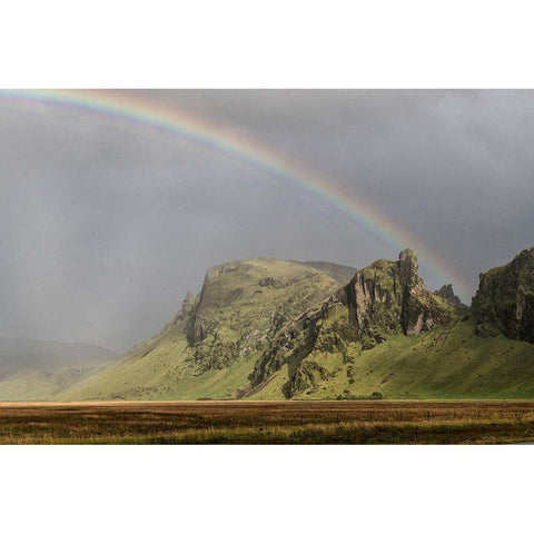 Mountain Rainbow Black Modern Wood Framed Art Print with Double Matting by Head, Danny