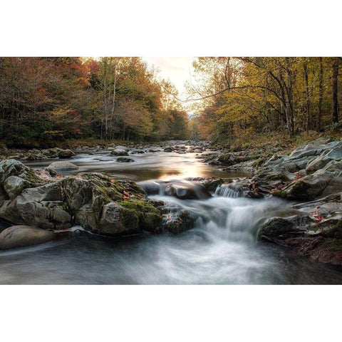 First Light at Greenbrier Black Modern Wood Framed Art Print with Double Matting by Head, Danny