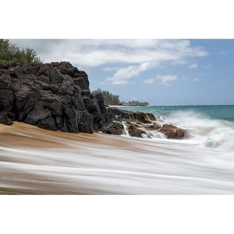 Silky Surf I Gold Ornate Wood Framed Art Print with Double Matting by Head, Danny