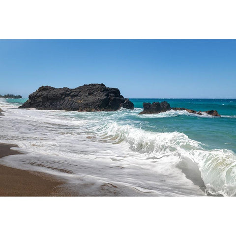 Beaking Surf I Black Modern Wood Framed Art Print with Double Matting by Head, Danny