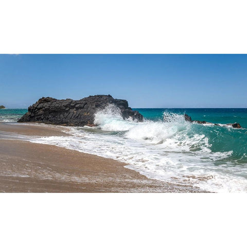 Breaking Surf III Black Modern Wood Framed Art Print with Double Matting by Head, Danny