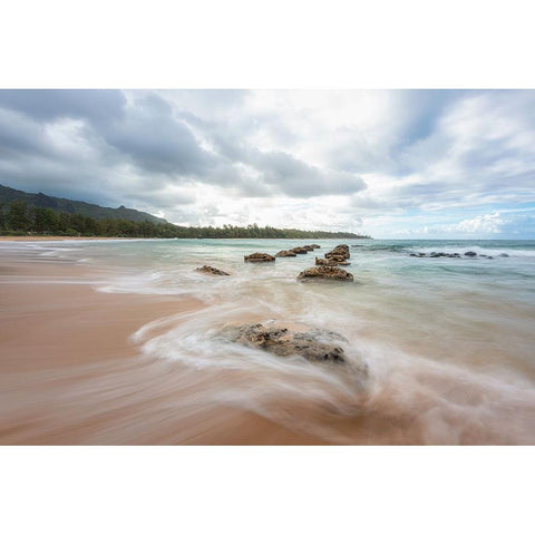 Anahola I Black Modern Wood Framed Art Print with Double Matting by Head, Danny