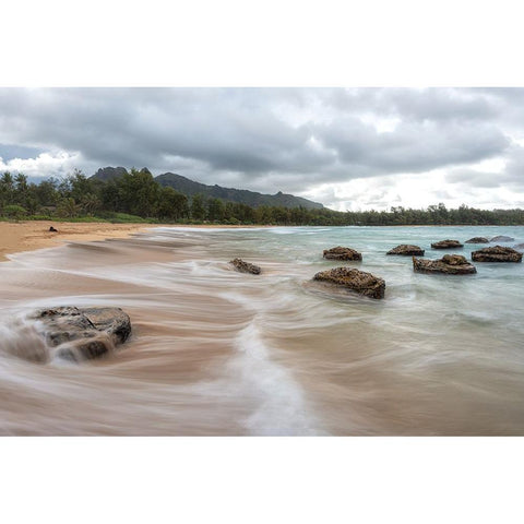 Anahola II White Modern Wood Framed Art Print by Head, Danny