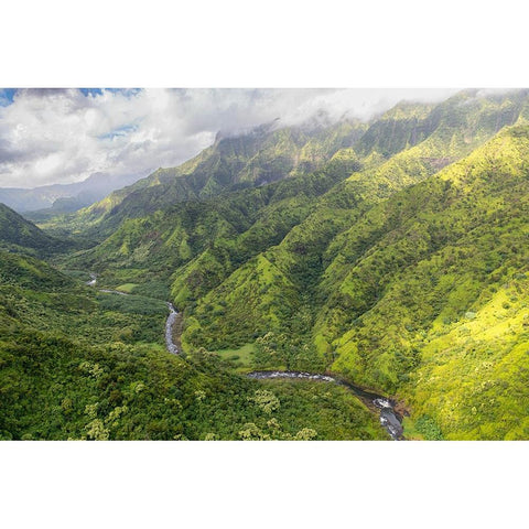 Hanalei Valley II White Modern Wood Framed Art Print by Head, Danny