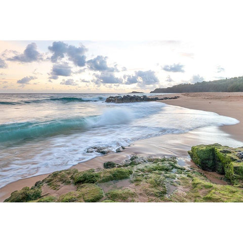 Secret Beach III Black Modern Wood Framed Art Print with Double Matting by Head, Danny