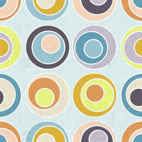 Circles White Modern Wood Framed Art Print with Double Matting by Aesthete