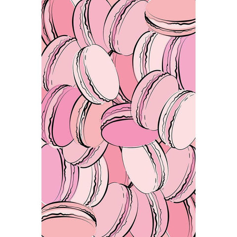 Macarons Black Modern Wood Framed Art Print with Double Matting by Aesthete