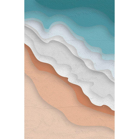 The Ocean White Modern Wood Framed Art Print by Aesthete