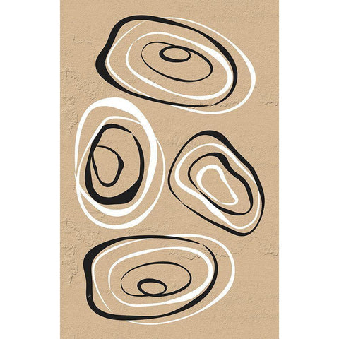 Water Circles Terra White Modern Wood Framed Art Print by Aesthete