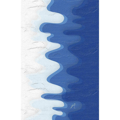 Waves White Modern Wood Framed Art Print by Aesthete