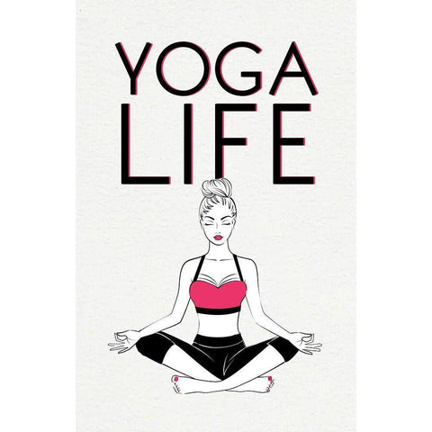 Yoga Life White Modern Wood Framed Art Print by Aesthete